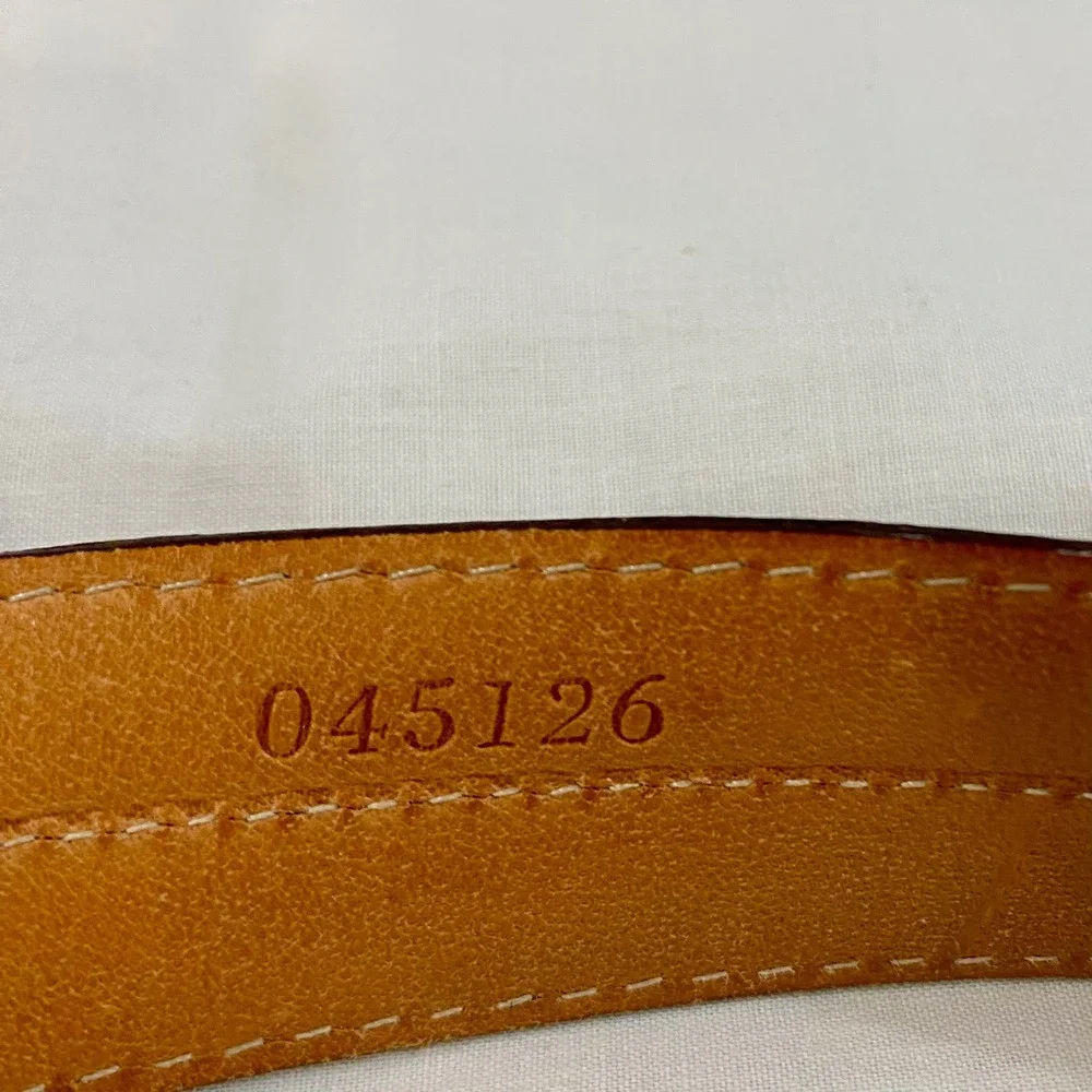 Martin Dingman VTG Belt Men 42 Brown Alligator Grain Leather USA 045126 Buckle